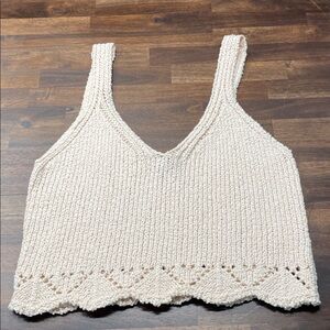 Chic Cream Knit Women's Crop Top